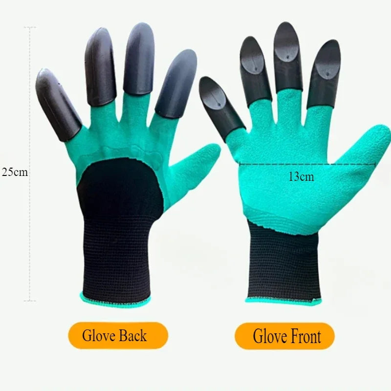 1Pair Protective Gloves for Digging and Stabbing Gardening Gloves with Claws Suitable for Gardening Vegetable Planting Flowering