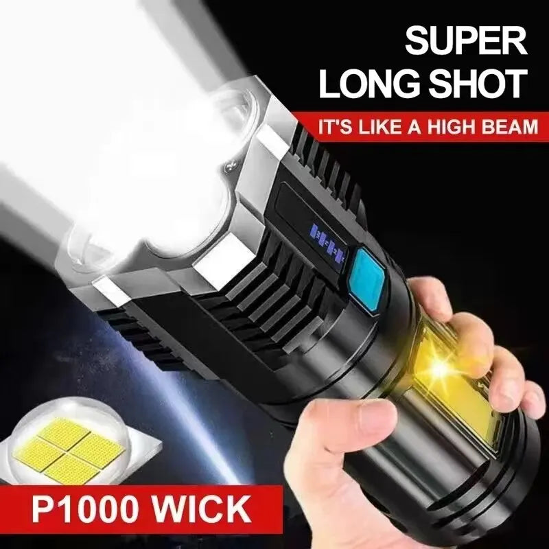 high-power-led-flashlights-camping-torch-with-4-lamp-beads-and-cob-side-light-rechargeable-portable-hand-lantern-4-lighting-mode