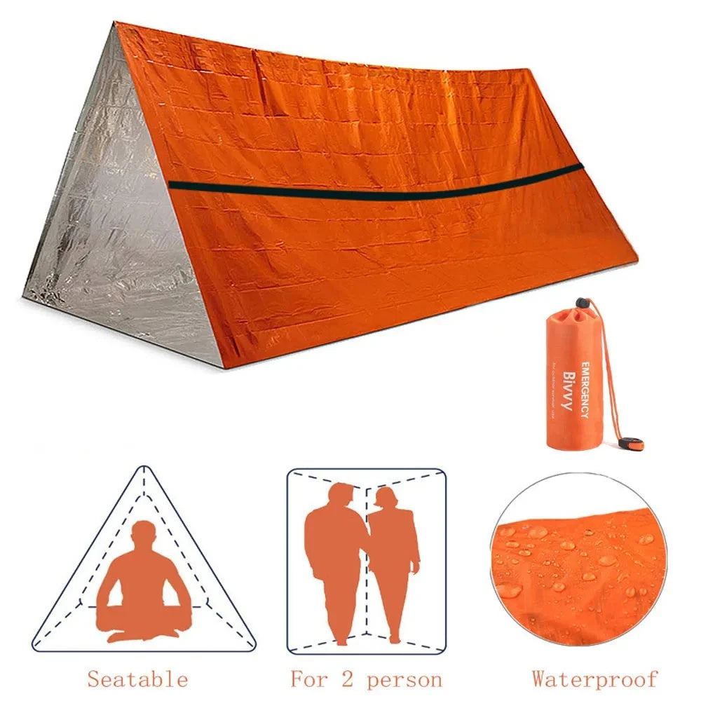 2-person-emergency-shelter-bivy-survival-tent-kit-mylar-tube-tent-sleeping-bag-waterproof-outdoor-sos-thermal-blanket-reusable